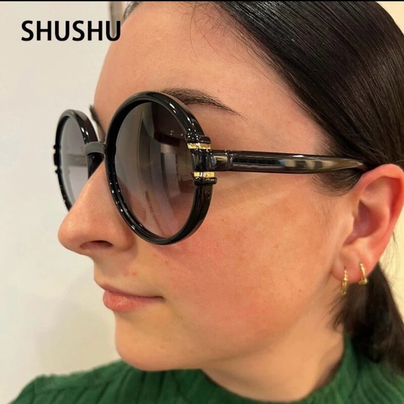 A63 2023 New Vintage Oversized Round Women Sunglasses Fashion - Picture 4 of 4